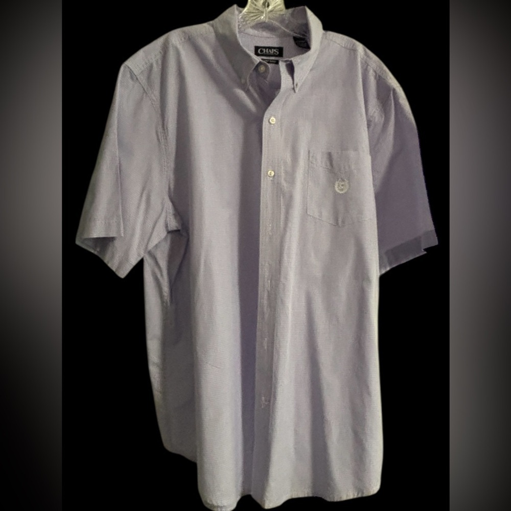 Chaps Men's Short Sleeve Button Down  Shirt Plaid 2XL XXL  SKU 14
